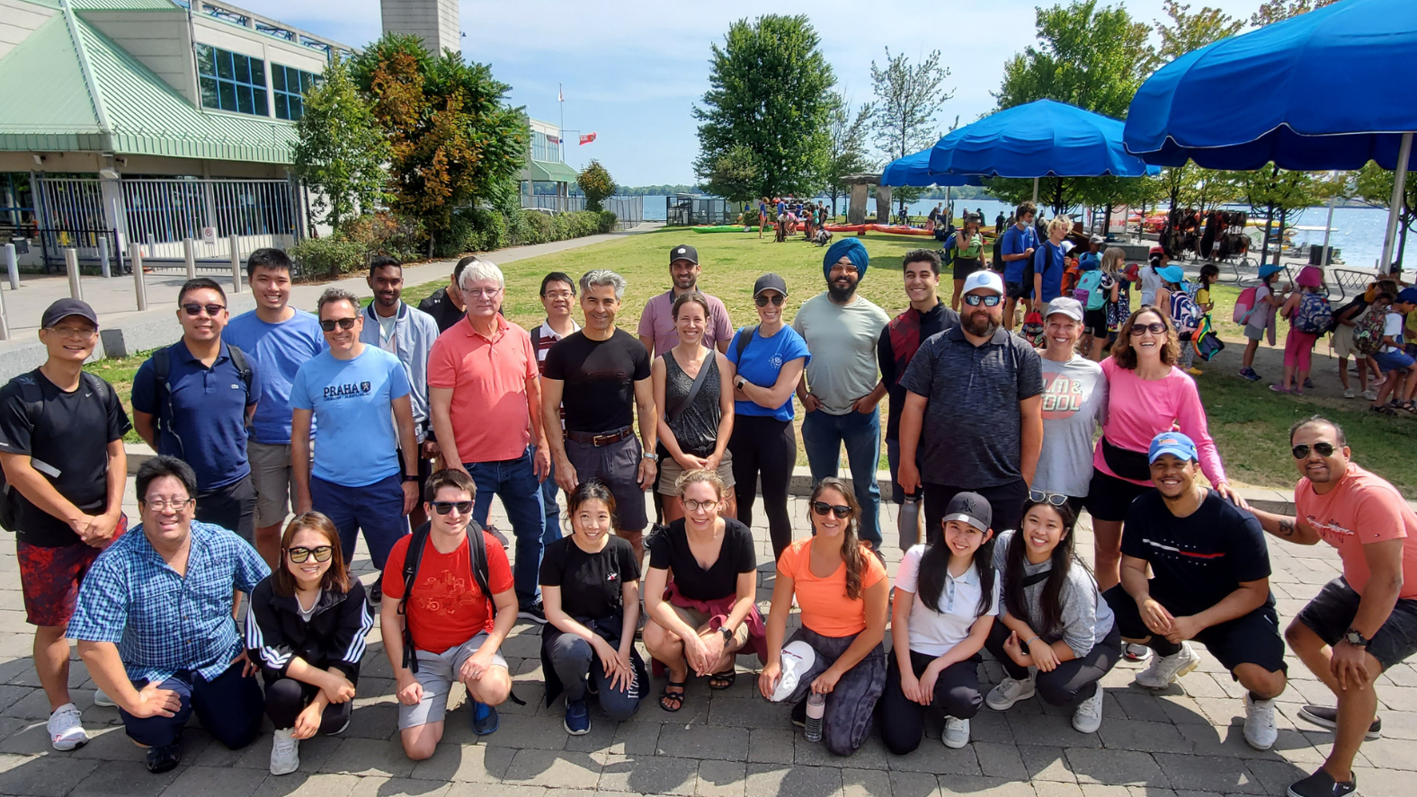 Stern Cohen team members posing on the Lakeshore before canoeing