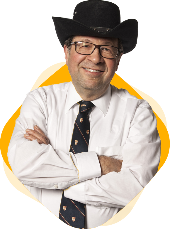 Photo of Lorne Lebow, CPA, CA, LPA, Stern Cohen Consultant wearing a cowboy hat