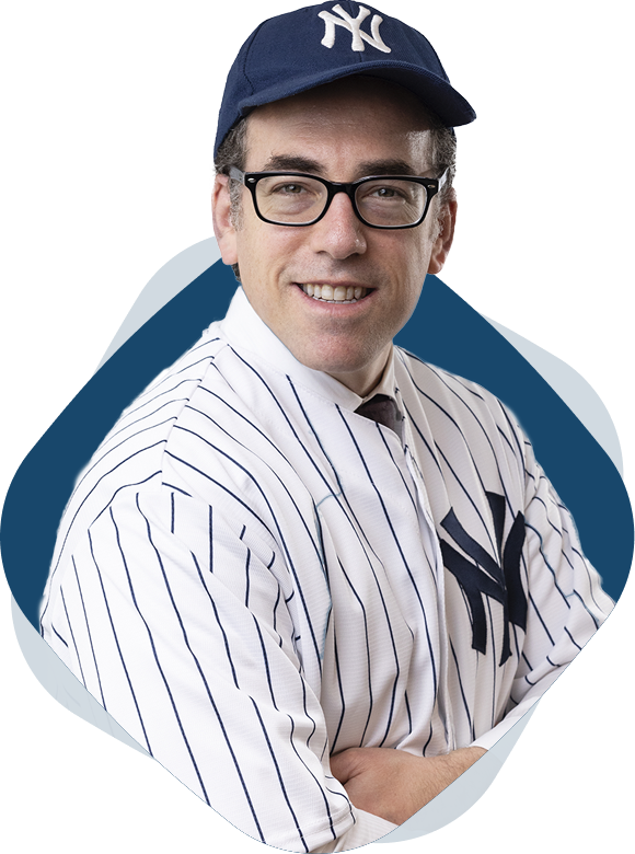 Photo of Richard Mendelsohn, Stern Cohen Partner wearing his New York Yankees jersey