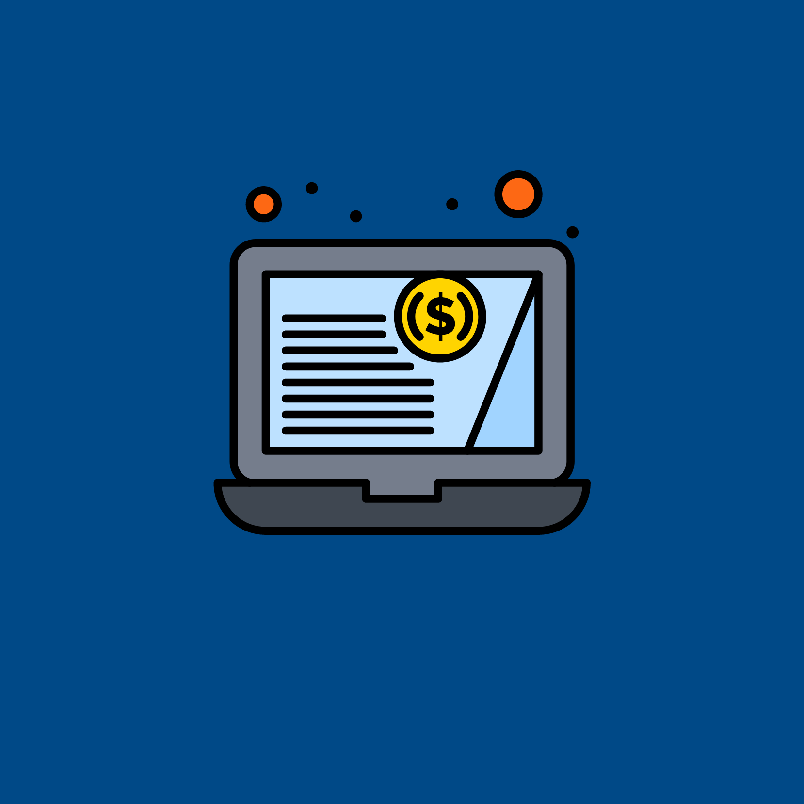 a computer showing financial statements