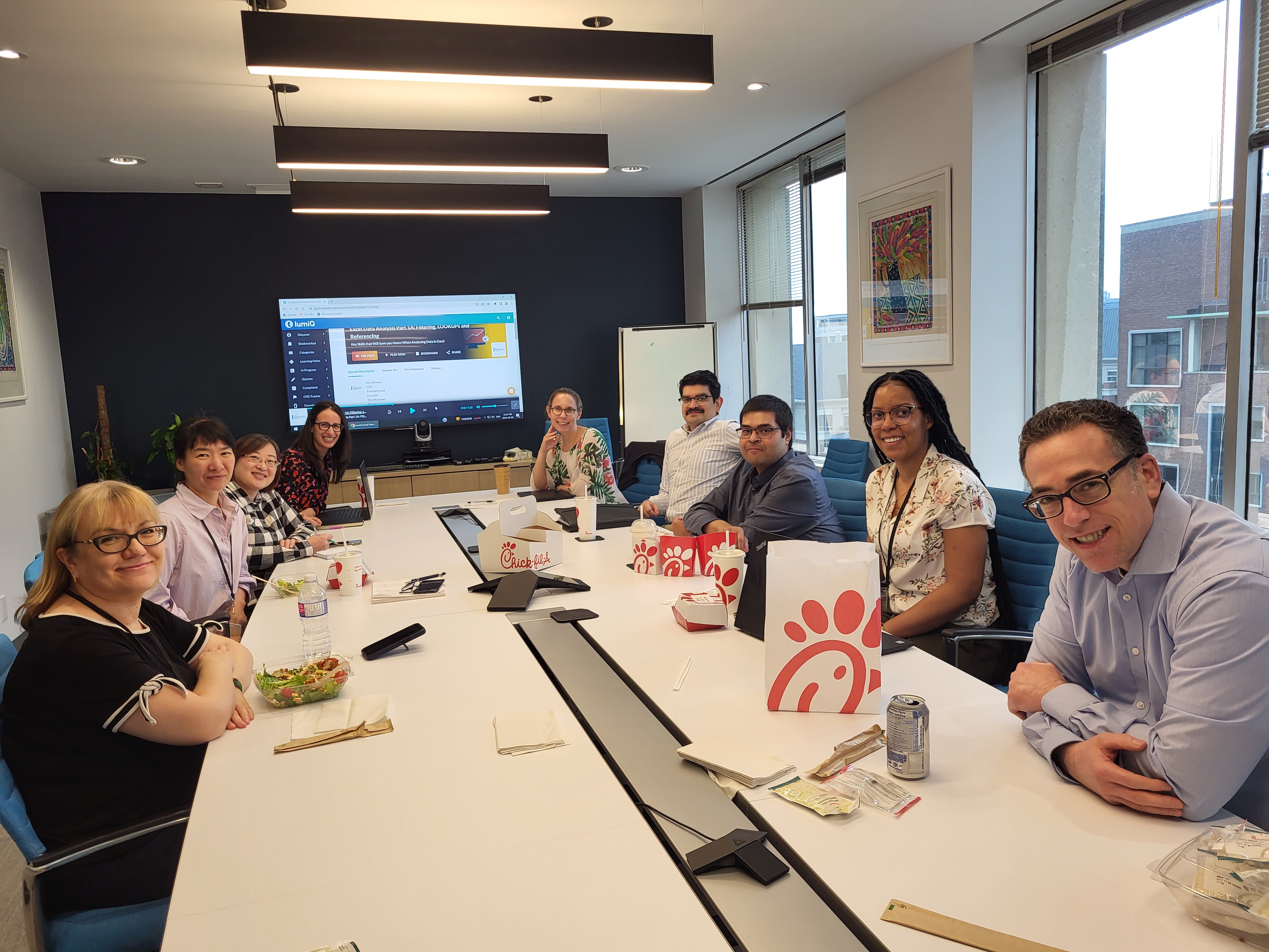 Group of Stern Cohen Accountants in a Lunch and Learn in our large boardroom