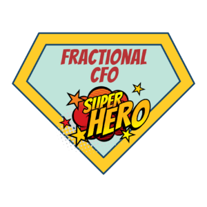 Badge of a fractional CFO Super Hero