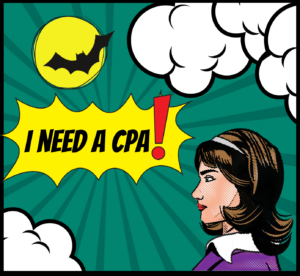 Illustration of a woman business owner thinking "I need a CPA!"